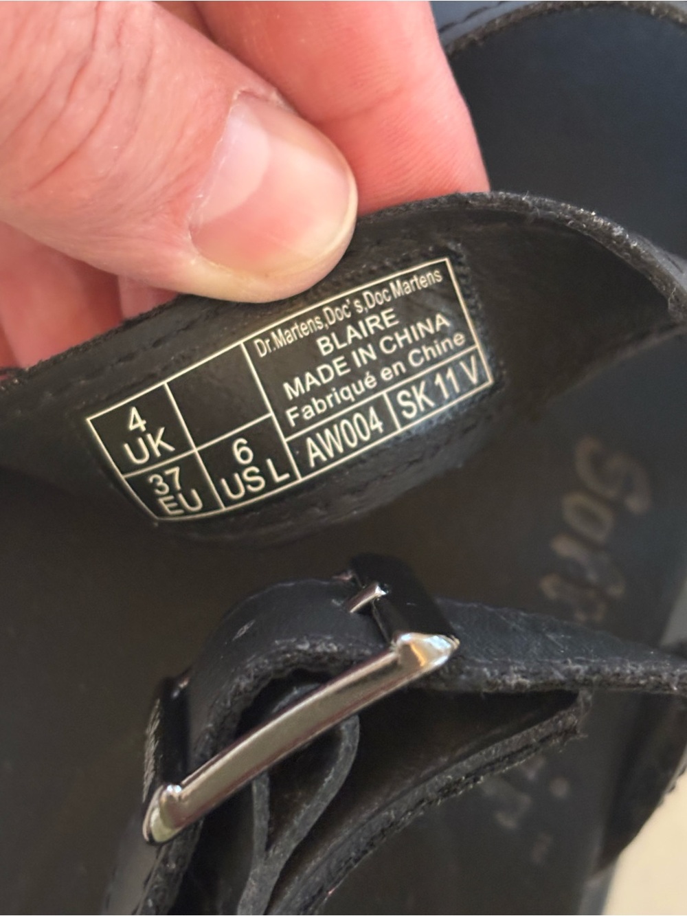 Dr. Martens Black Leather Blaire Buckle Sandals - Picture 4 of 6